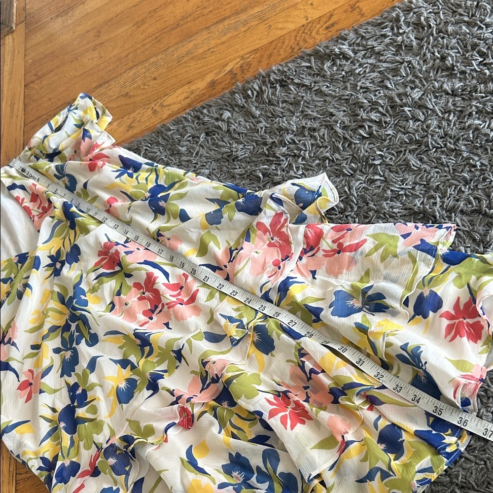 Ralph Lauren Floral Colorful Georgette Drop-Waist Dress Size 4 - Picture 7 of 14